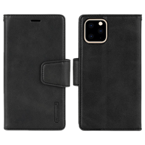 Hanman 2 in 1 Magnetic Detachable Flip wallet Case for iPhone 14 - Black - GR Phones