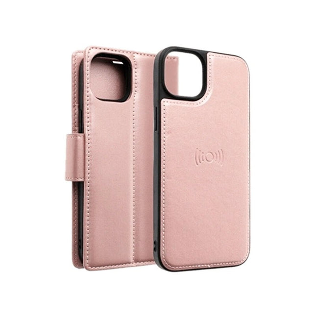 Hanman 2 in 1 Magnetic Detachable Flip wallet Case for iPhone 14 Plus / 15 Plus - Rose Gold - GR Phones