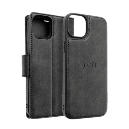 Hanman 2 in 1 Magnetic Detachable Flip wallet Case for iPhone 14 Pro Max - Black - GR Phones