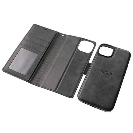 Hanman 2 in 1 Magnetic Detachable Flip wallet Case for iPhone 15 Pro - Black - GR Phones