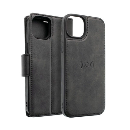 Hanman 2 in 1 Magnetic Detachable Flip wallet Case for iPhone 15 Pro Max - Black - GR Phones