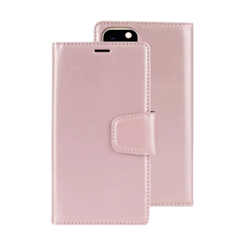 Hanman 2 in 1 Magnetic Detachable Flip wallet Case for iPhone 15 Pro Max - Rose Gold - GR Phones