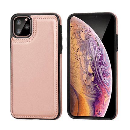 Hanman Stand Card Leather Case Cover For iPhone 11 - Rose Gold - GR Phones
