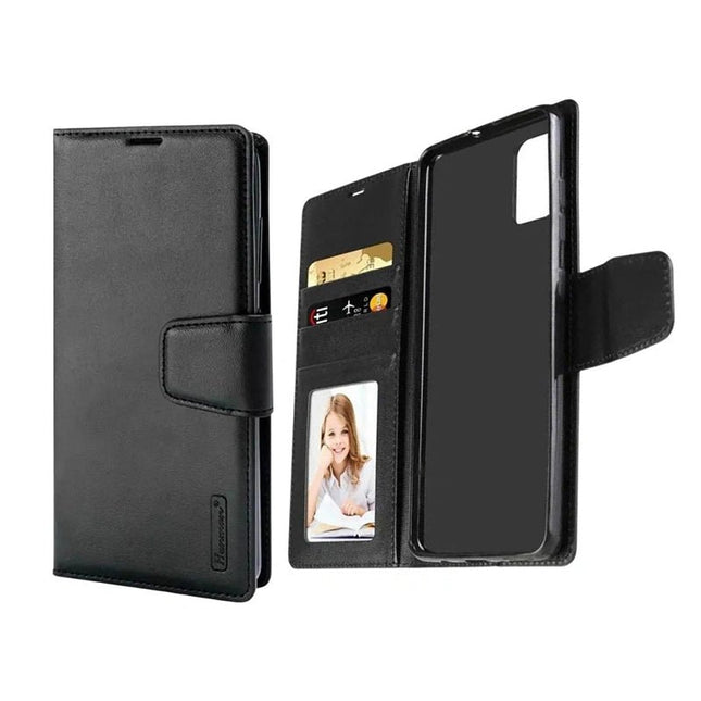 Hanman Wallet Leather Case Cover For Galaxy A54 - Black - GR Phones