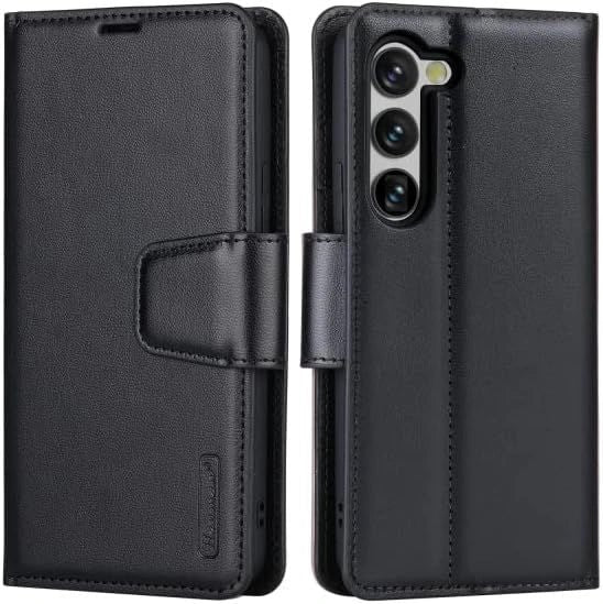 Hanman Wallet Leather Case Cover For Galaxy S23 FE - Black - GR Phones