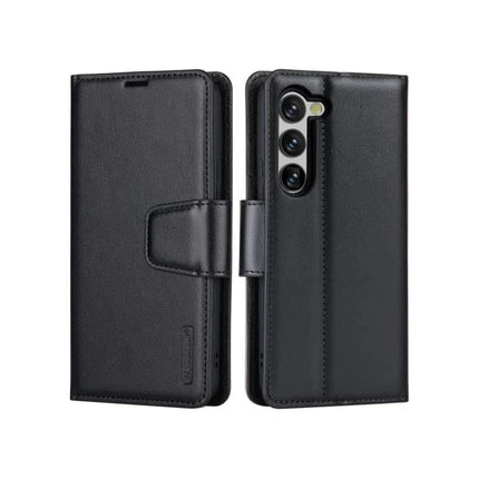 Hanman Wallet Leather Case Cover For Galaxy S23 FE - Black - GR Phones