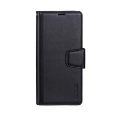 Hanman Wallet Leather Case Cover For Galaxy S25 Edge - Black - GR Phones