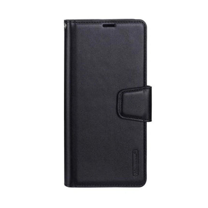 Hanman Wallet Leather Case Cover For Galaxy S25 Edge - Black - GR Phones