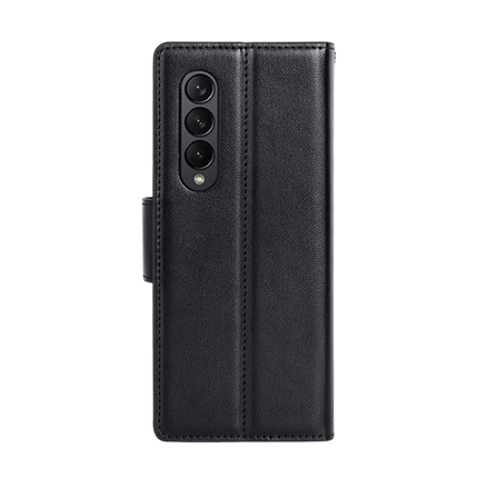 Hanman Wallet Leather Case Cover For Galaxy Z Fold 5 - Black - GR Phones