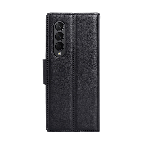 Hanman Wallet Leather Case Cover For Galaxy Z Fold 5 - Black - GR Phones