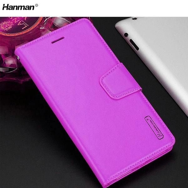 Hanman Wallet Leather Case Cover For Google Pixel 8A - Purple - GR Phones