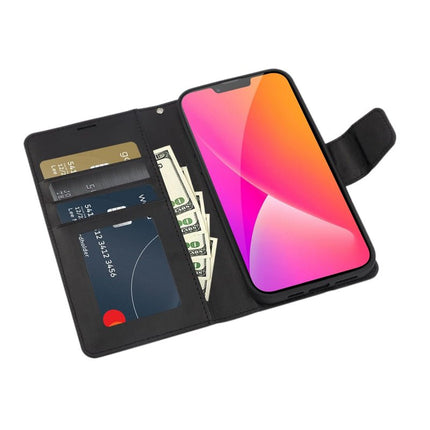 Hanman Wallet Leather Case Cover for iPhone 16 Pro - Black - GR Phones