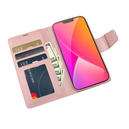 Hanman Wallet Leather Case Cover for iPhone 16 Pro - Rose Gold - GR Phones