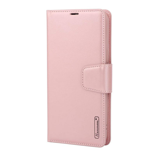 Hanman Wallet Leather Case Cover for iPhone 16 Pro - Rose Gold - GR Phones