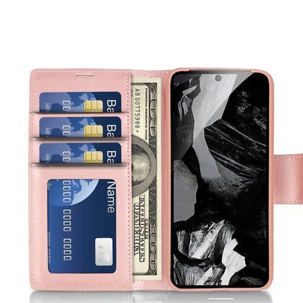 Hanman Wallet Leather Case Cover for Pixel 9 Pro XL - Rose Gold - GR Phones