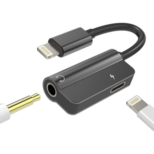 Headphone Jack Connector 2 in 1 Lightning to 3.5mm Splitter Cable - GR Phones