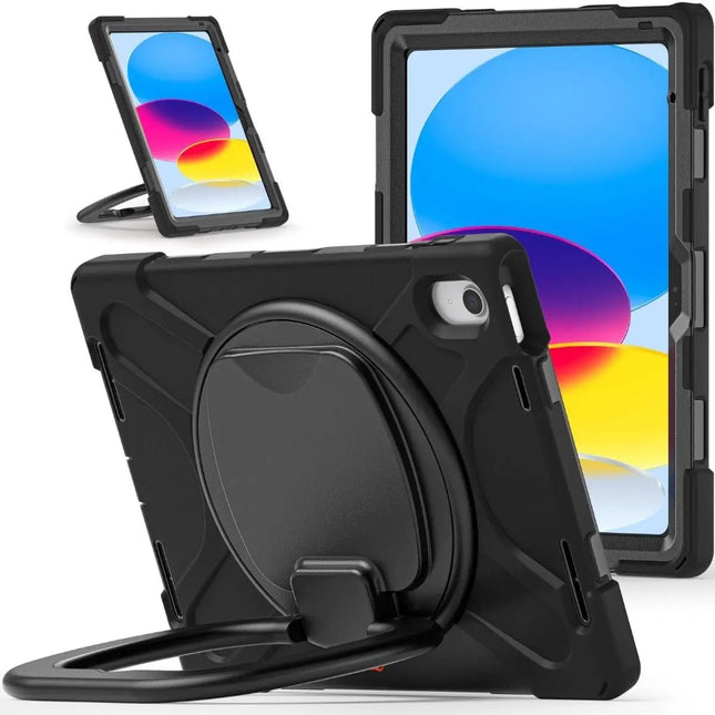 Heavy Duty Defender Case Cover with Rotative Handle for iPad 10th/ 11th Gen - Black - GR Phones