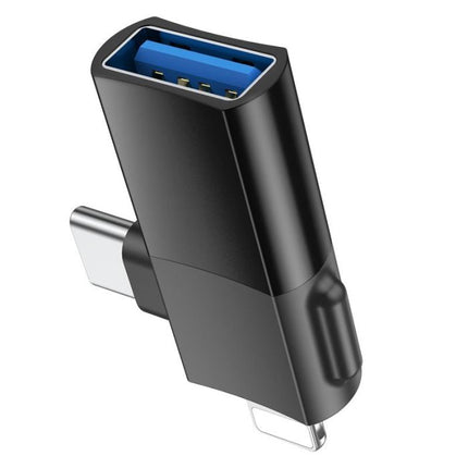 Hoco UA17 Lightning Male + USB - C Male to USB Female Adapter - GR Phones