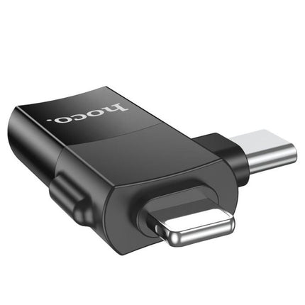 Hoco UA17 Lightning Male + USB - C Male to USB Female Adapter - GR Phones
