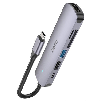 Hoco USB - C 6 - in - 1 Multi - Function Converter HB28 - GR Phones