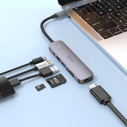 Hoco USB - C 6 - in - 1 Multi - Function Converter HB28 - GR Phones