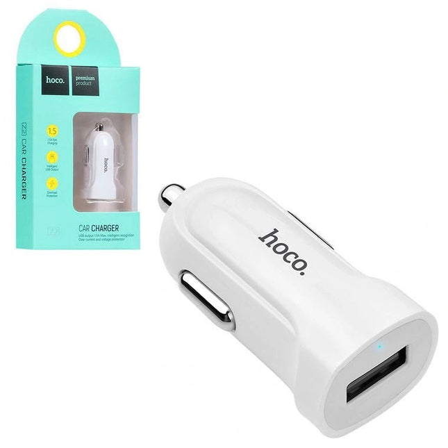 Hoco Z2 Car Charger 1.5A fast Charging - White - GR Phones
