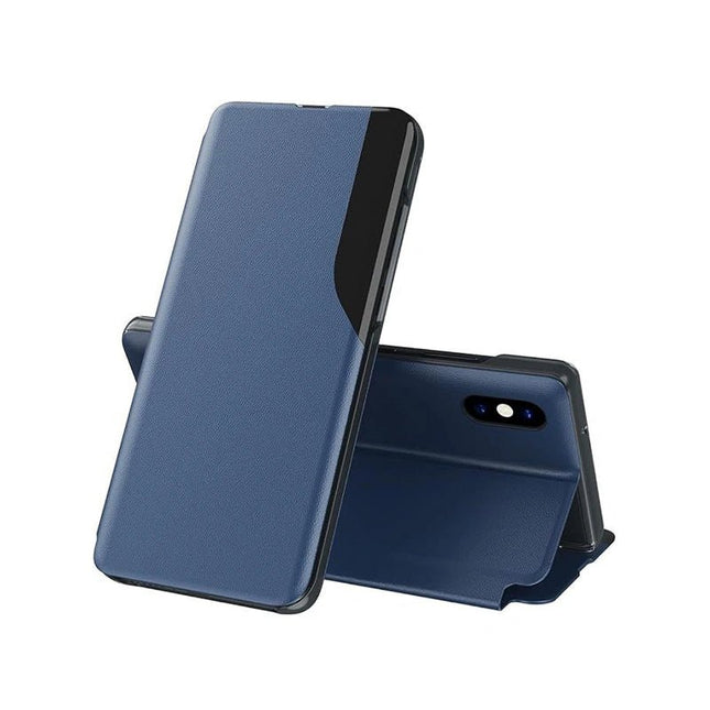 HUANMIN Transparent Flip Leather Case Cover with See Thru Design For iPhone XS Max - Blue - GR Phones