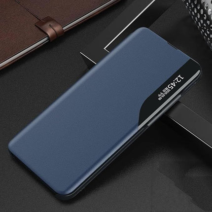 HUANMIN Transparent Flip Leather Case Cover with See Thru Design For iPhone XS Max - Blue - GR Phones