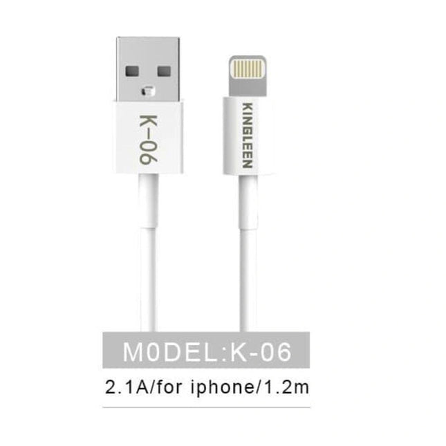 IOS Lightning 2.1A Kingleen Data Cable 1 Meter - K06 - GR Phones
