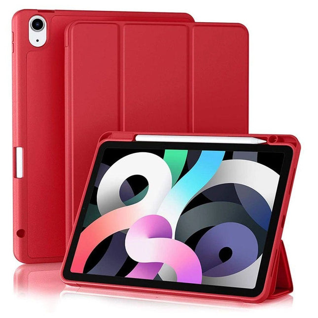 iPad Pro 11 2018/2020/2021/Air 4/ Air 5 Smart Fold Case Cover with Pencil Holder - Red - GR Phones