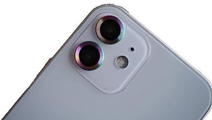 iPhone 11/ 12/ 12 Mini Aluminum Alloy Camera Lens Cover Protector - Rainbow - GR Phones
