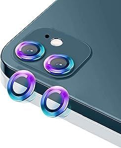 iPhone 11/ 12/ 12 Mini Aluminum Alloy Camera Lens Cover Protector - Rainbow - GR Phones