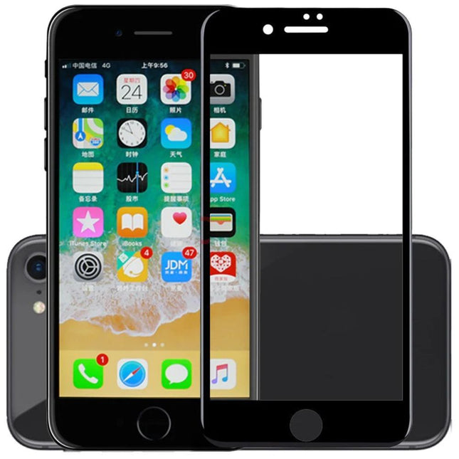 iPhone 8 Plus / 7 Plus Full Cover 9D Curve Tempered Glass Protector - Black - GR Phones