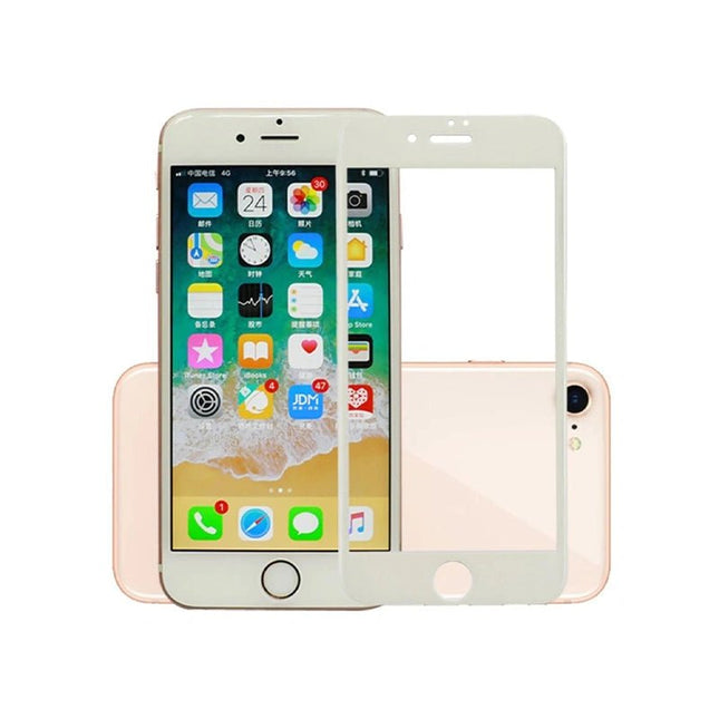 iPhone 8 Plus / 7 Plus Full Cover Tempered Glass Protector - White - GR Phones