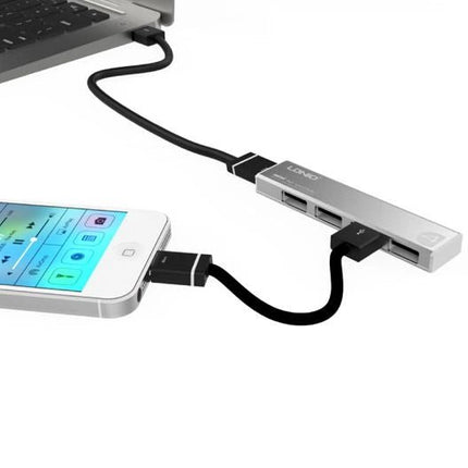 LDNIO 4 - Port High Speed USB 2.0 Mini Hub - Silver - GR Phones