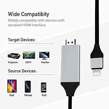 Lightning to HDMI Full HD Smart Converter Cable 2M - GR Phones