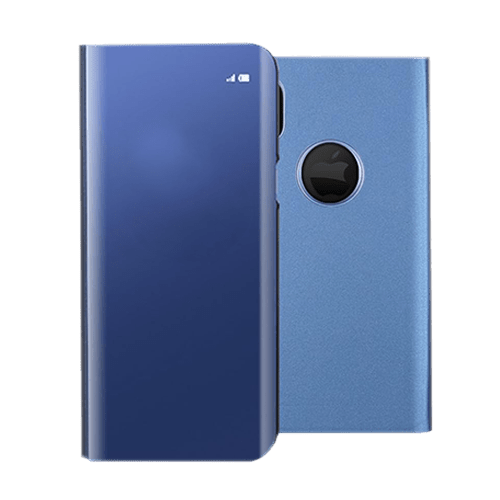 Luxury Mirror Flip Stand Clear Case Cover for iPhone X / XS - Blue - GR Phones