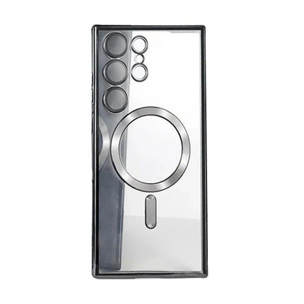 Luxury Plating Clear Magsafe Case Cover For Galaxy S24 Plus / S25 Plus - Black - GR Phones