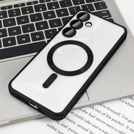 Luxury Plating Clear Magsafe Case Cover For Galaxy S24 Plus / S25 Plus - Black - GR Phones