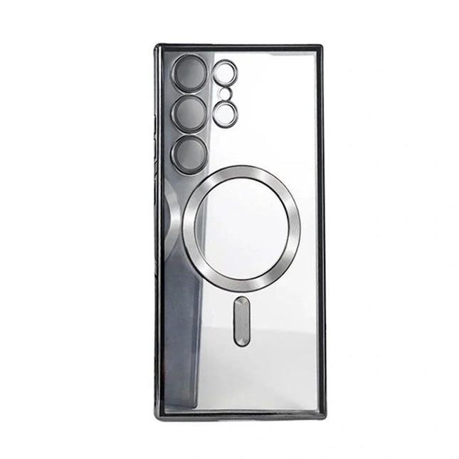 Luxury Plating Clear Magsafe Case Cover For Galaxy S24 Plus/ S25 Plus - Silver - GR Phones