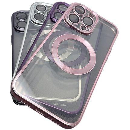 Luxury Plating Clear Magsafe Case Cover For iPhone 14 Pro - Black - GR Phones