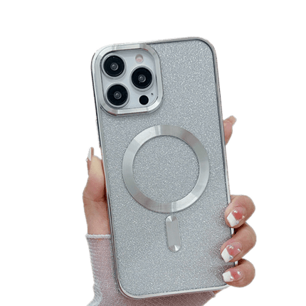 Luxury Plating Clear Magsafe Case Cover For iPhone 15 Pro Max - Silver - GR Phones