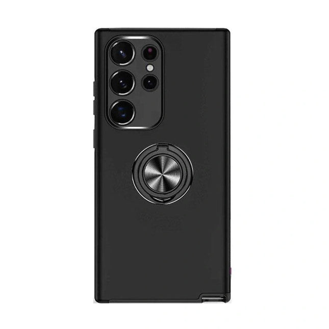 Magnetic Ring Stand Hybrid Case Cover For Galaxy A17 5G - Black - GR Phones