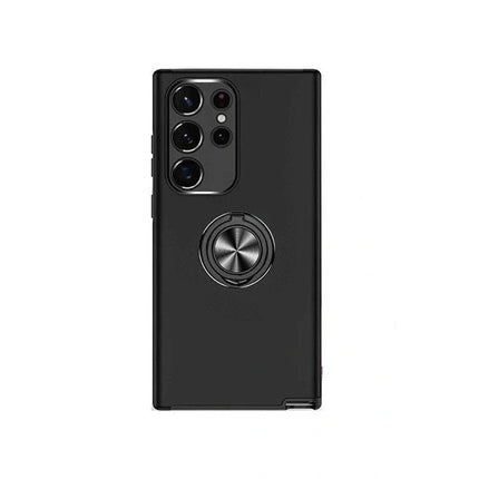 Magnetic Ring Stand Hybrid Case Cover For Galaxy A25 - Black - GR Phones