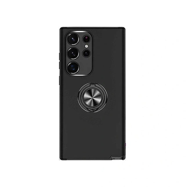 Magnetic Ring Stand Hybrid Case Cover For Galaxy A25 - Black - GR Phones