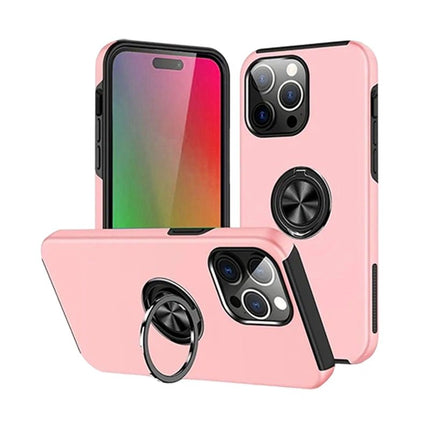 Magnetic Ring Stand Hybrid Case Cover For Galaxy S25 Ultra - Pink - GR Phones