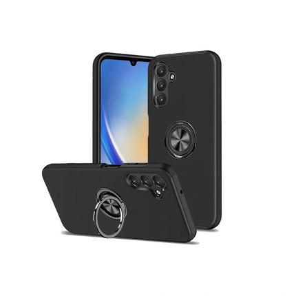 Magnetic Ring Stand Hybrid Case Cover For Galaxy S26 Plus - Black - GR Phones