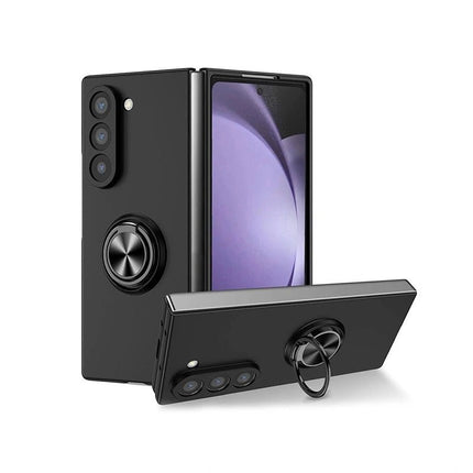 Magnetic Ring Stand Hybrid Case Cover For Galaxy Z Fold 7 - Black - GR Phones