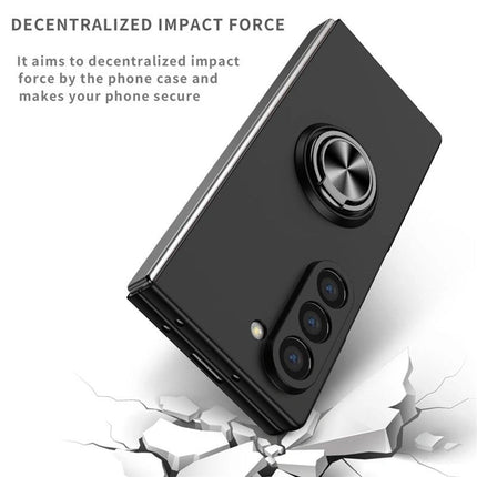 Magnetic Ring Stand Hybrid Case Cover For Galaxy Z Fold 7 - Black - GR Phones