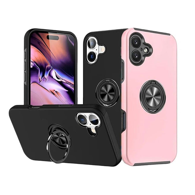Magnetic Ring Stand Hybrid Case Cover For iPhone 16 - GR Phones